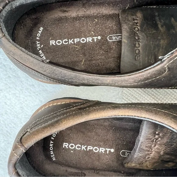 Rockport Trutech Brown Leather Cap Toe Oxford Casual Lace Shoes Mens Size 10.5 M - Picture 9 of 16